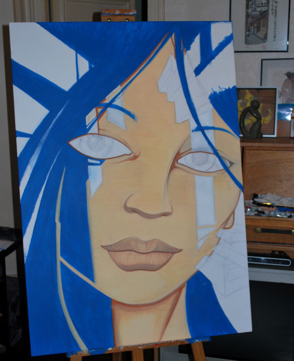 Blue Hairz (Toile) - Vendue/Sold